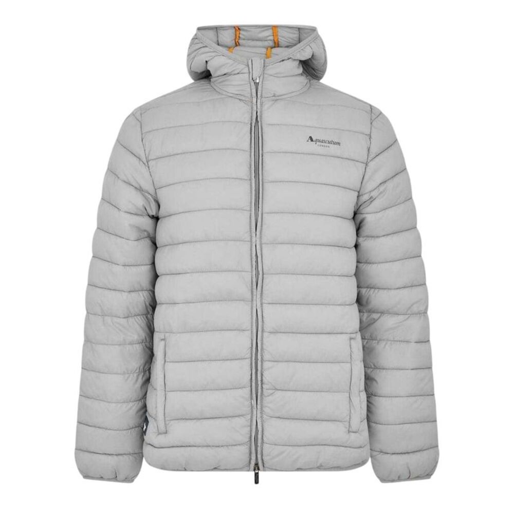Aquascutum Mens Logo Puffer Jacket / Gray